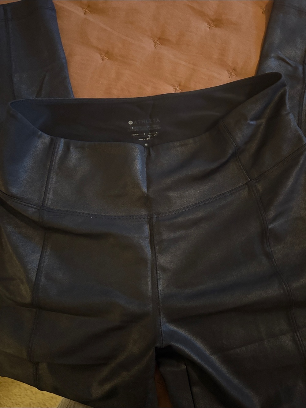 Athleta Faux-Leather Black High-Rise Leggings
